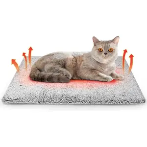 Self Warming Cat Bed Mat, Self Heating Mat for Dog, Extra Warm Thermal Pet Pad with Non-Slip Bottom, Removable Washable Cover for Indoor Outdoor Non Electric (Black, 18x24in)