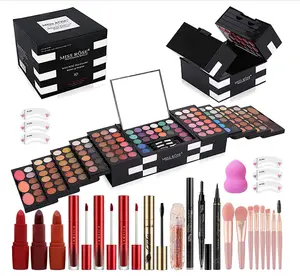 MISS ROSE M 148 Colors Makeup Pallet,Professional Makeup Kit for Women Full Kit,All in One Makeup Sets for Women&Beginner,include Eyeshadow,Lipstick,Eyeliner,Concealer,makeup brush(045 Set-Black)