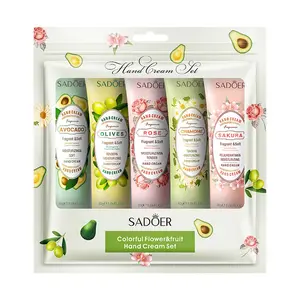 Flower and Fruit Fragrance Hand Cream Five-piece Set, with a moisturizing and lightweight cream body, suitable for daily use, making it a perfect holiday gift for friends and family