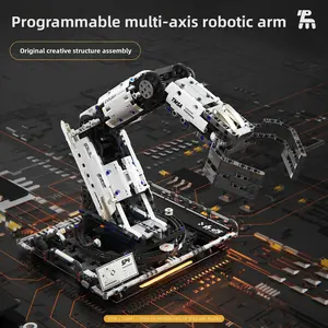 Programmable Multi-Axis Robotic Arm Building Kit - STEM Educational Robotics Construction Set with Remote/App Control, Motorized Engineering Model for Kids & Adults, Boosts Coding & Problem-Solving Skills, Viral TikTok Must-Have Tech Gift