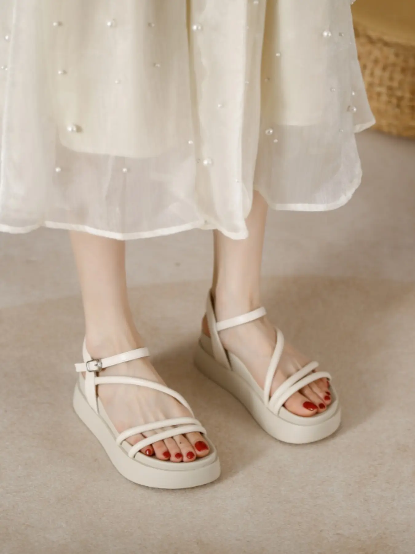 Women's Open Toe High Heel Sandals, Thick Sole Fashion Outdoor Shoes, Comfortable Soft Bottom, Summer New Arrival