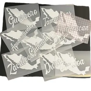 Mexican States Vinyl Stickers - Collection of State Names on Clear Decals Featuring Guerrero, Tamaulipas, Michoacan & More