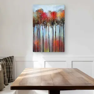 Begin Home Decor C1MP20305ITSYF 20 x 30 in. Abstract & Colorful Forest Wall Art - Contemporary Orange Metal Print