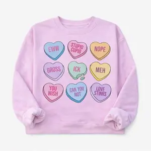 Anti Valentine’s Day Candy Hearts Sweatshirt & Tshirt 100% Cotton OEKO-TEX Certified Low Impact Dyes US Cotton Trust Protocol