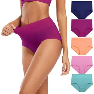 Women's Cotton Underwear High Waisted Full Coverage Ladies Panties (Regular & Plus Size)