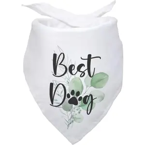 Best Dog Maid of Honor Wedding Dog Bandana Bridal Party Wedding Photo Prop Pet Scarf Accessories Coral White Wedding Bandana for Dog Lovers Owner Gift
