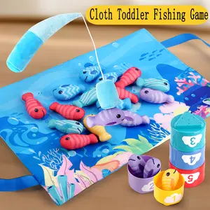 Toys for 1 Year Old - 10 in 1 Cloth Toddler Pretend Play Fishing Game with Stacking Cups, Baby Toy 12-18 Months One Year Old Boy Birthday Gift, Toddler Toys for 1 2 Year Old Boy Girl Gifts