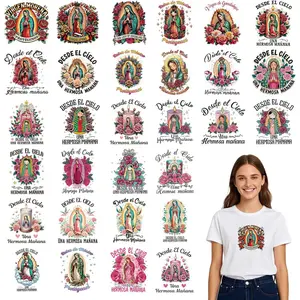 Dtf Transfers Ready to Press - 30Pcs Guadalupe Virgin Mary Iron on Transfers for Tshirts, Religious Imagery Iron on Decals Patches, Catholic Heat Transfer Vinyl for Clothing Pillows Bag DIY Crafts