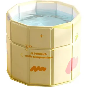 Portable Bathtub for Adult 29.5"x31.5" Collapsible Cold Plunge Bathtub Foldable No Installation Ice Bath Tub for Shower Stall, Bathroom Hot  Soaking Standing Tub