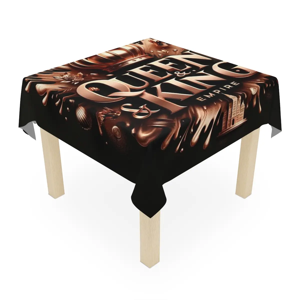 Personalized Queen & King Empire LLC Tablecloth - Full-Print Design, 55.1" x 55.1"