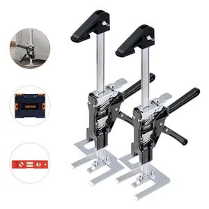 VEVOR Labor Saving Arm Jack, 2 PCS 440 lbs Bearing Capacity, Lifting up to 9.3", Metal Hand Lifting Jack Tool with Magnetic Level, 2 Adjustment Modes, for Door, Window, Furniture, Woodworking, Black