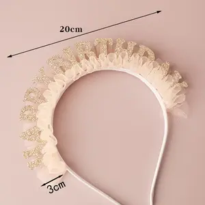 Birthday Headband Hat for Girls, Cute Birthday Cake Decoration Selfie Accessory, Trendy Party Prop for Kids and Women