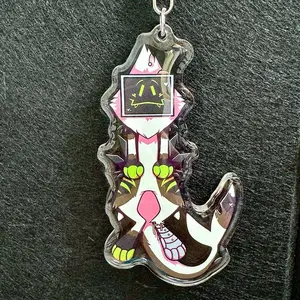 TV Television Dangle Furry Fursona Enamel Coated Keychain Limited Edition