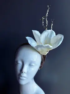 Christmas Fascinator -  White Flower