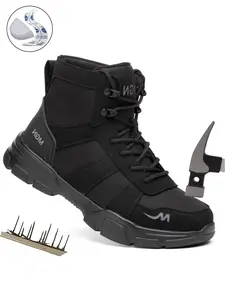 Men's steel toe boots, Men's work boots, Work shoes, Worker, Lightweight, Anti slip, Anti puncture, Anti smashing, Indestructible Safety shoes, Industrial construction Safety shoes