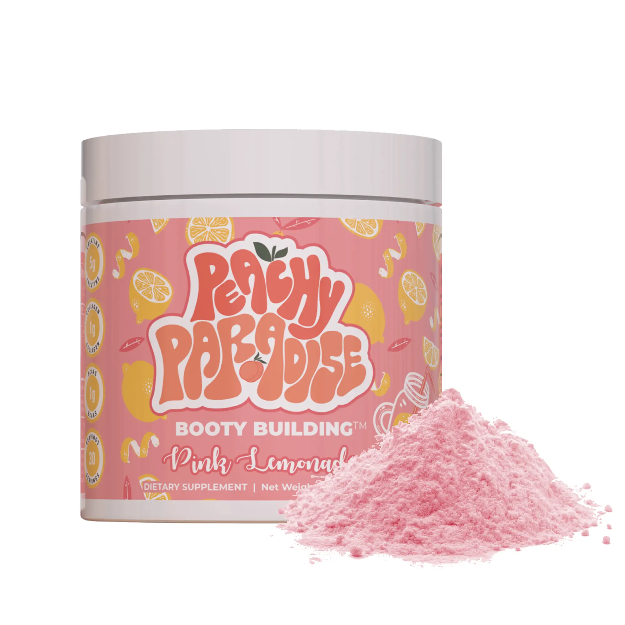 Peachy Paradise Creatine Monohydrate Powder, Creatine for Women with Collagen, BCAAs, 5g Vegan Creatine per Serving, 30 Serving Supplement to Support Energy Recovery, Performance, and Muscle Mass Healthcare Dietary