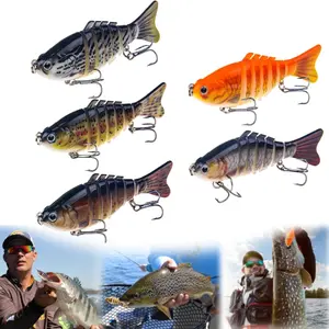 5-pack Bionic Swimming Bait Robot Fishing Bait 3D Bionic swimming bait swims like a real injured bait fish Fishing bait fishing equipment suitable for various fishing waters