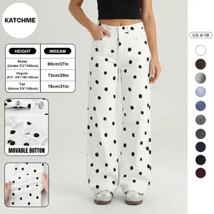 Katch Me Chic Women's High Waist Multi-Pocket Wide Leg Jeans, Classy Wrinkle-Resistant Durable Denim Pants, Multi-Pocket Stretchy Soft Trousers, Four Seasons Daily Outfits #TikTokMadeMeBuyIt #DenimJeans #WideLegPants