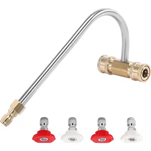 Washer Gutter Cleaner Attachment, 4000 PSI, Gutter Cleaning for Power Washer with 4 Nozzles, 1/4 Inch Quick Connect