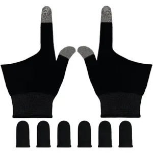 Gaming Gloves for Sweaty Hands, Ultra-Thin Breathable Touchscreen  Gloves with Thumb Finger Sleeves for iPad Tablet/Mobile Phone