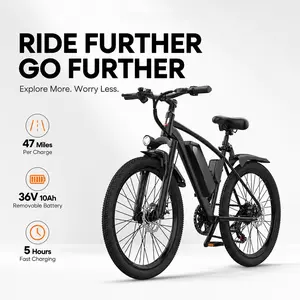 Q7 Fat Tire Electric Assist Bike, 43.5-Mi Assisted Range, 15mph Top Speed, 15-Degree Max Climbing Angle, Ideal for Urban Commuting & Light Off-Road Riding High-Carbon outdoorfun