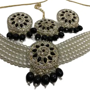 Choker Sets in Pearl and Mirror Work for Women - Non Natural Necklace Sets