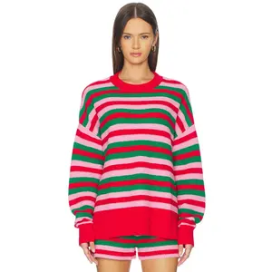 BEACH RIOT Callie Sweater in Ruby Stripe