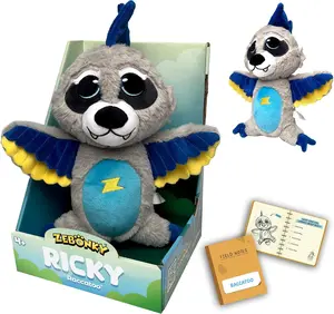 Ricky Raccatoo – 12” Soft Plush Raccoon and Cockatoo Hybrid Animal for Kids – Collectible Stuffed Animal with Character Field Guide – Snuggly Companion That Builds Imagination & Empathy