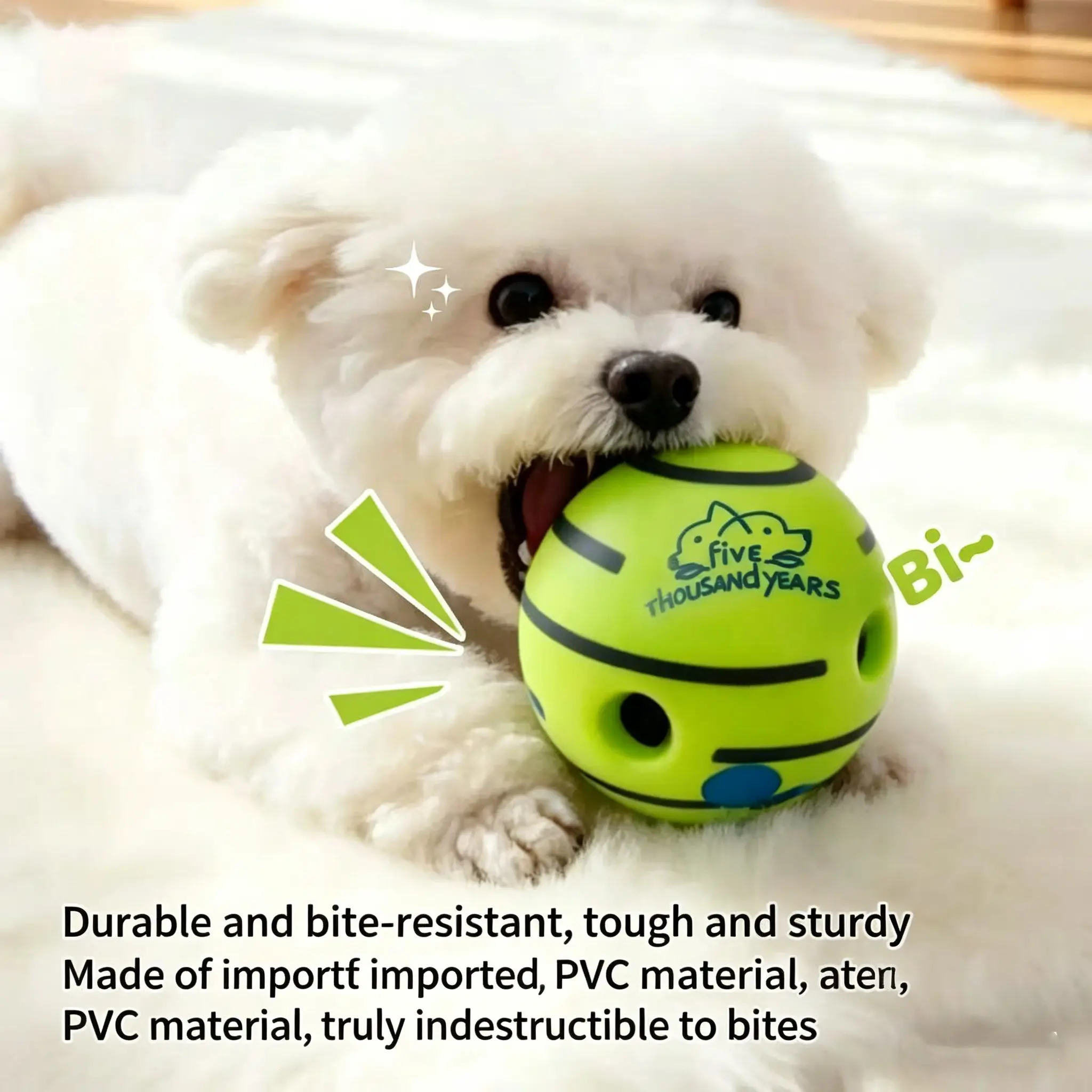 Pet Sound Toy Ball, Silicone Dog Treats Dispenser, Interactive Dog Training Ball, Durable Chew Toy, Fun Indoor & Outdoor Dog Toy