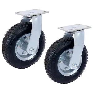 Donext Wagon Wheels, 8-inch Pneumatic Caster Wheels Set of 2, 5/8-inch Bore Swivel Plate with Ball Bearings, Heavy-Duty Shed Moving Wheels