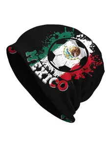 1 Piece Skullies Beanies Caps Mexican Soccer Ball Mexico Flag Football Thin Hat Autumn Spring Bonnet Hats Men Women's Unisex Ski Cap Patriotic Hat