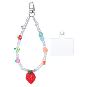 Phone Charms Handbag, Backpack Charms Cute Beaded Phone Lanyard Wrist Strap Aesthetic CellPhone Keychain Cute PhoneCharms Bluetooth Headset Lanyardfor Women