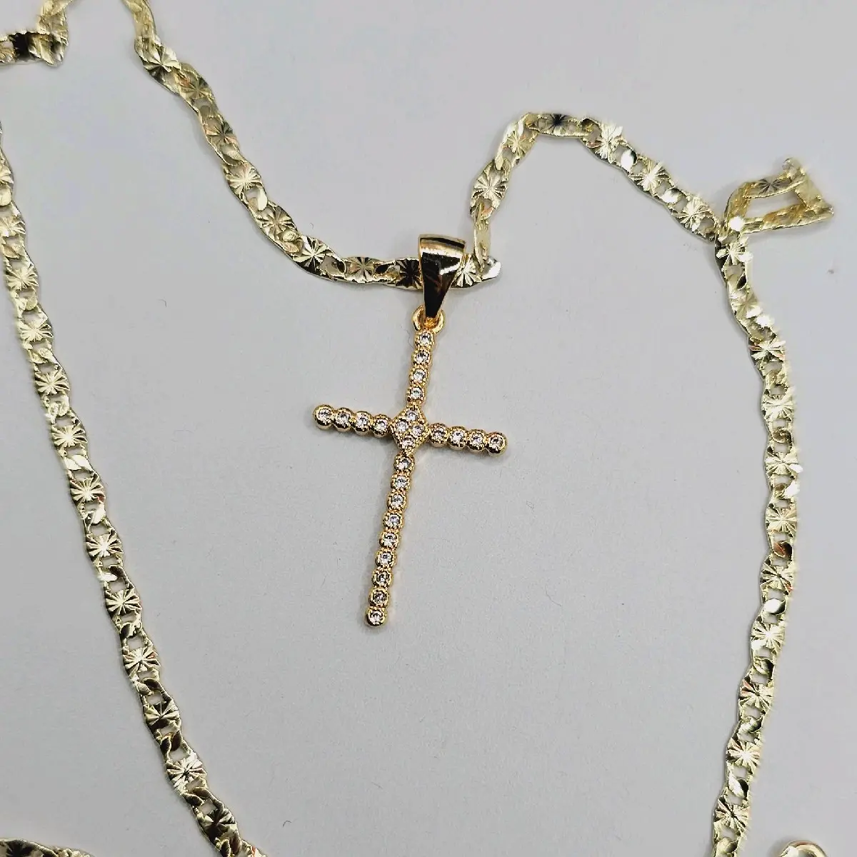 CROSS chain gold-plated 18"inches beautiful style CROSS chain gold-plated 18"inches beautiful style