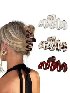 Elegant patterned hair claws, fashionable hair accessories, casual multifunctional hair accessories for daily wear, ponytail clip, suitable for daily wear, vacation and dating occasions, and also a surprising and exquisite small gift.