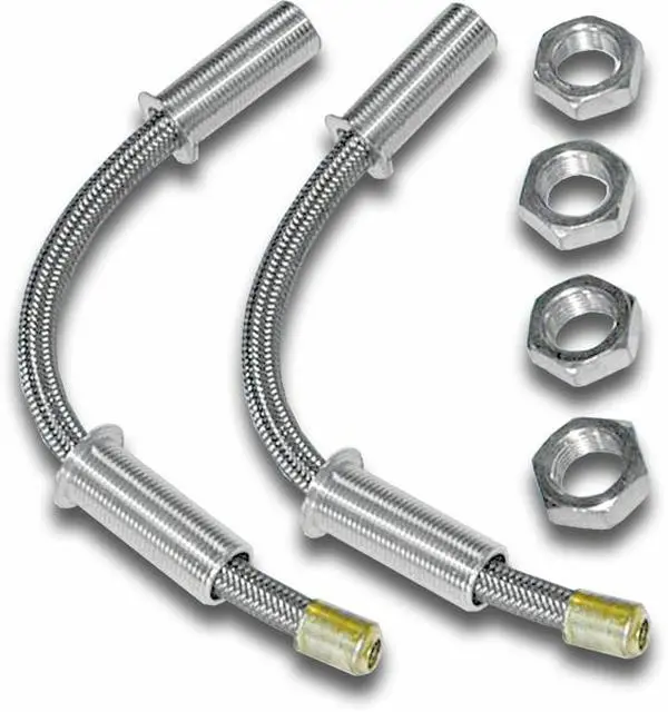American Shifter Company 55977 12-in Billet Aluminum Door Loom Pair - Rust Resistant, Heavy-Duty Stainless Steel Braided Hoses, Wire Concealment, Easy Installation for Custom Stereo Installs