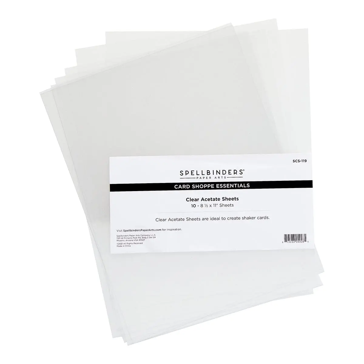 Spellbinders - Clear Acetate Sheets from the Card Shoppe Essentials Collection