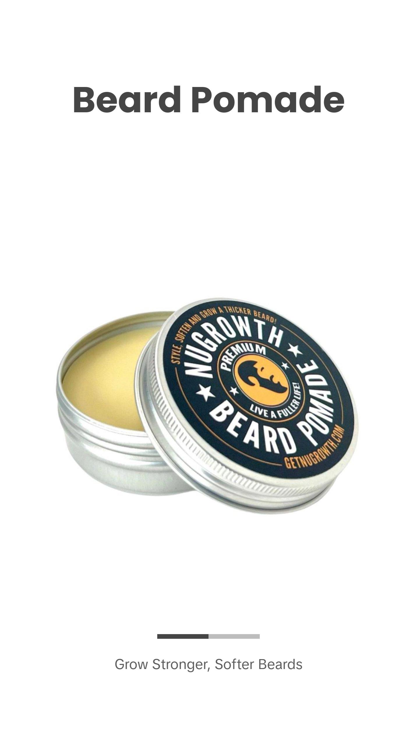 NuGrowth Beard Pomade for Black Men – Shea Butter & Beeswax Balm. Get it to Style Soften and Grow a Fuller Beard – Cocoa Peppermint Scent - 2 fl. oz.