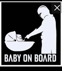 Mandalorean baby on board Grogu Sculpture