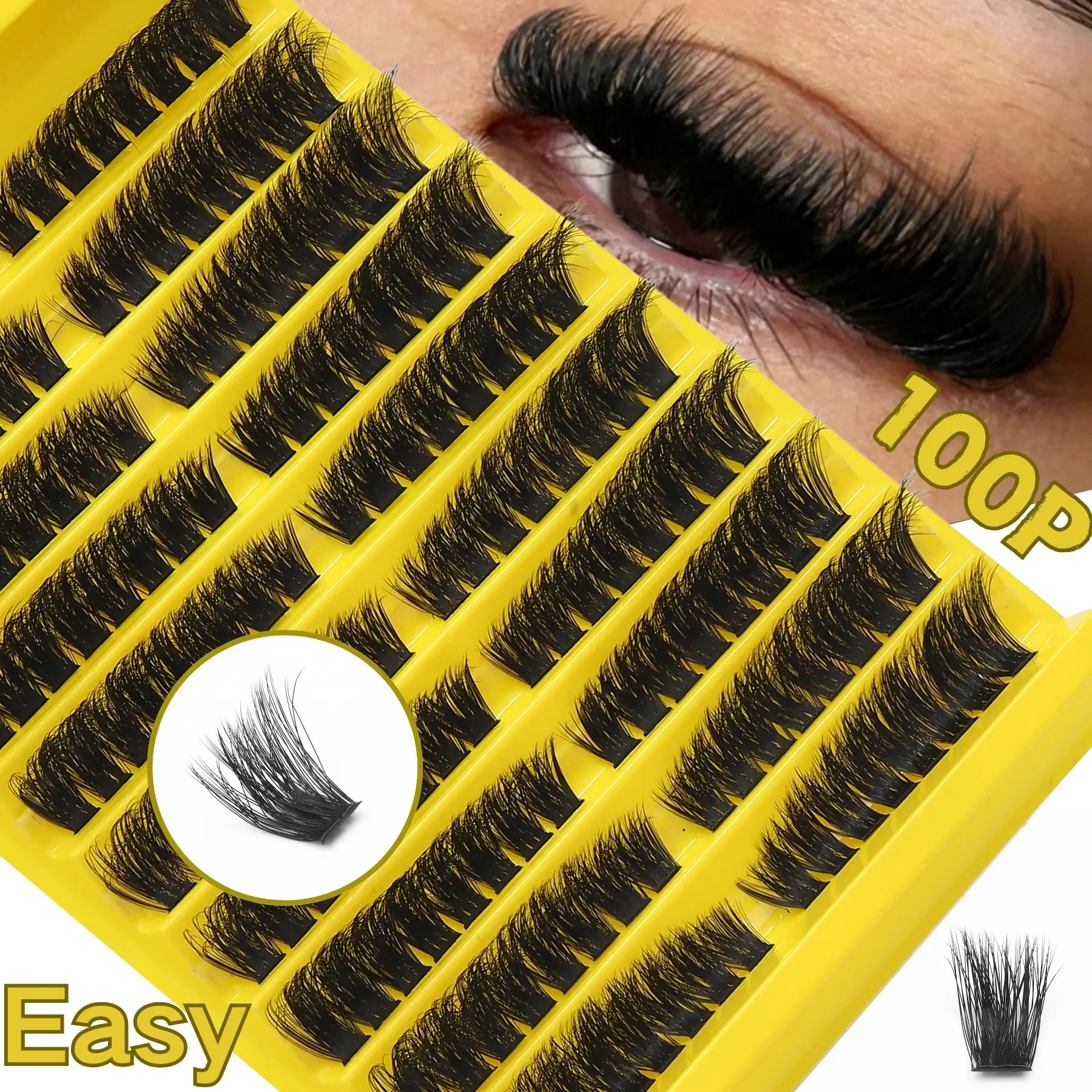 160pcs Individual Eye Lash Clusters, Eyelash Cluster Set, 100D D Curl 10-18mm, DIY EyeLash Clusters Paired Left & Right, Natural Look, Fluffy Cluster Lashes, Dramatic Volume Eyelash, Suitable For Home, Wedding, Date, Party, Eyelash Extensions
