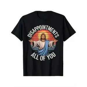 Humorous Jesus Cotton T Shirt Expressing Disapproval And Sarcasm