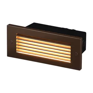 LeonLite® ZincTech Commercial Louvered Step & Deck Light - Oil Rubbed Bronze - Adjustable Color Temperature