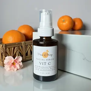 House of Orange Vitamin C Serum with Bearberry & Licorice Extracts - Gentle Hyaluronic Acid Facial Skincare for Brightening Hydrating & Nourishing Evening/ Day , 1 oz