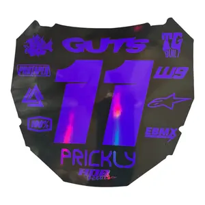 ODI Style Front Number Plate Decal — 11 Logo — Metalic Purple