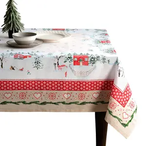 Maison d' Hermine Table Cloth 100% Cotton Tablecloth Reusable Decorative for Dining Kitchen Room Farmhouse Home Easter Decorations