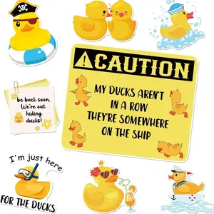 8pcs Funny Ducks Magnetic Cruise Door Decorations, Reusable Duck Magnets for Carnival Ship Cabin, Refrigerator Decor Stickers