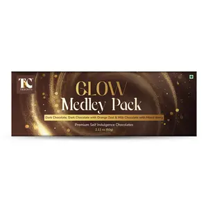 TAC Delights GLOW Chocolate for Men & Women – Premium Chocolate Assortment - Dark Chocolate, Orange Zest Dark Chocolate & Mixed Berry Milk Chocolate - 1 Box of 6 serving bars- 2.12 oz - For Daily skin Wellness