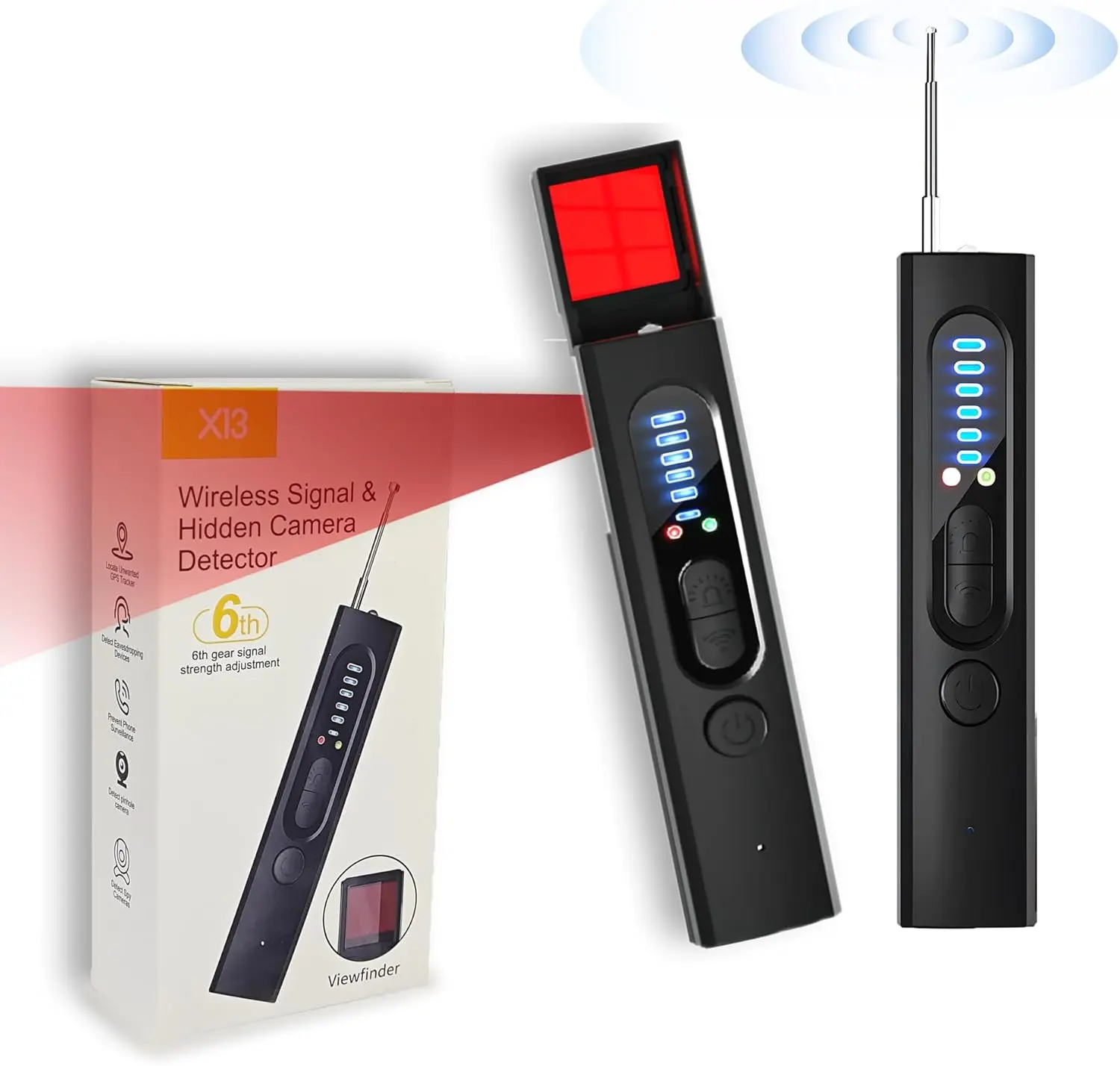 2026 New Privacy Pen Hidden Camera Detector Finder, Portable Signal Scanner Anti‑Spy Hidden Device Detector For Hotel Car Office Home Travel Black