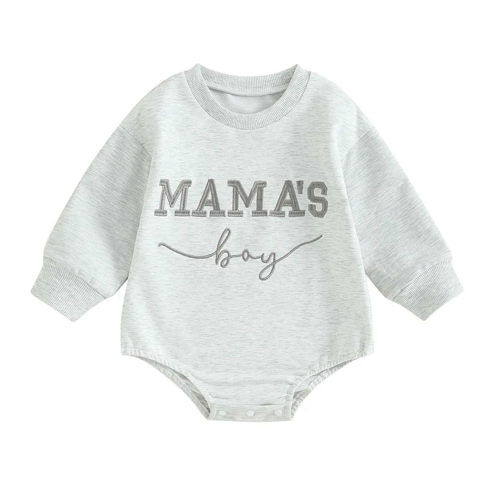 Ma&Baby Newborn Baby Boy Romper Mamas Boy Onesie Sweatshirt Long Sleeve Oversized Bodysuit Infant Fall Romper