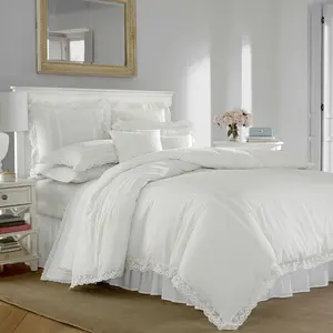 Full/Queen Annabella Reversible Duvet Cover Set White - Stone Cottage