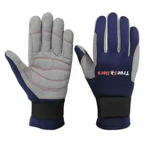 Sailing Gloves Full Finger Cold Weather Blue Grey Amara Neoprene Winter Men Sailing Gloves Full Fingers All Weather Gripping Gloves